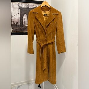 Women's Tan Suede Trench Coat